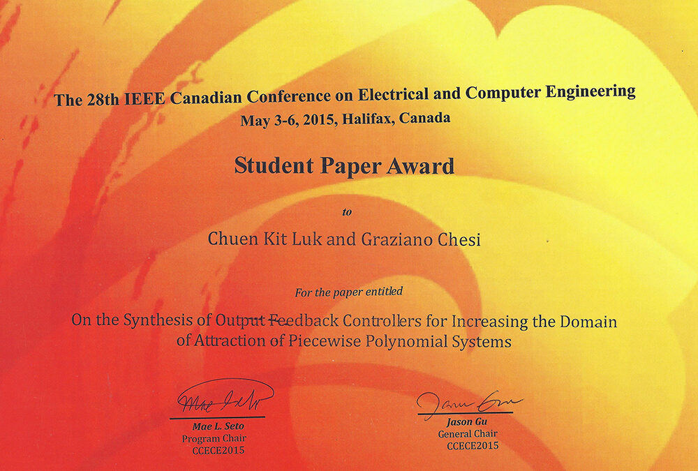 Best Student Paper Award 2015