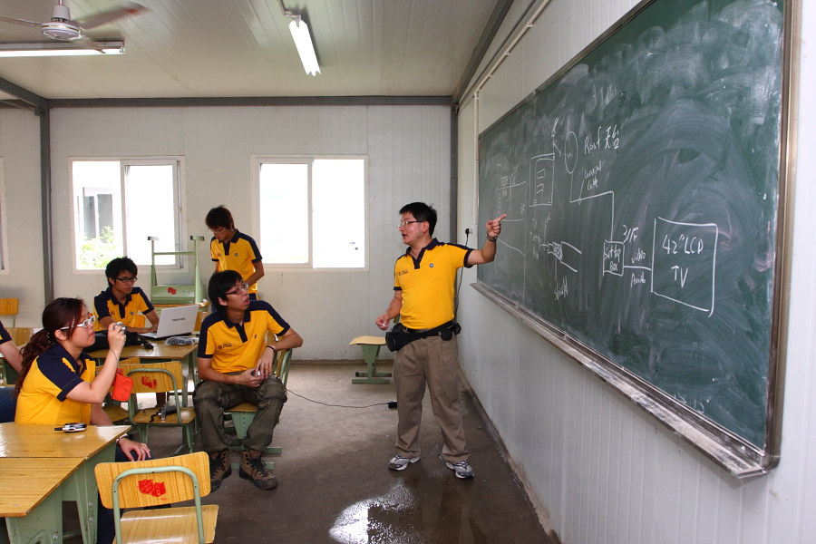 Dr. Fok coached students how to build multimedia classroom and install e-learning network