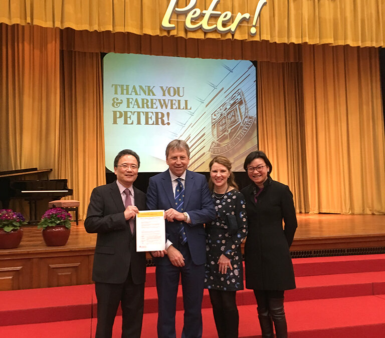 Prof. Victor OK Li and Dr. Jacqueline Lam celebrated the first of its kind MOU on PhD Pathway reached between HKU and Cambridge