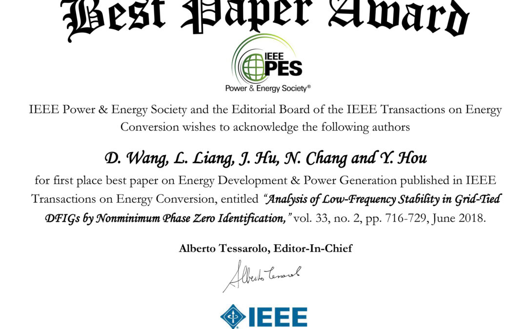 The First Place Best Paper on Energy Development & Power Generation