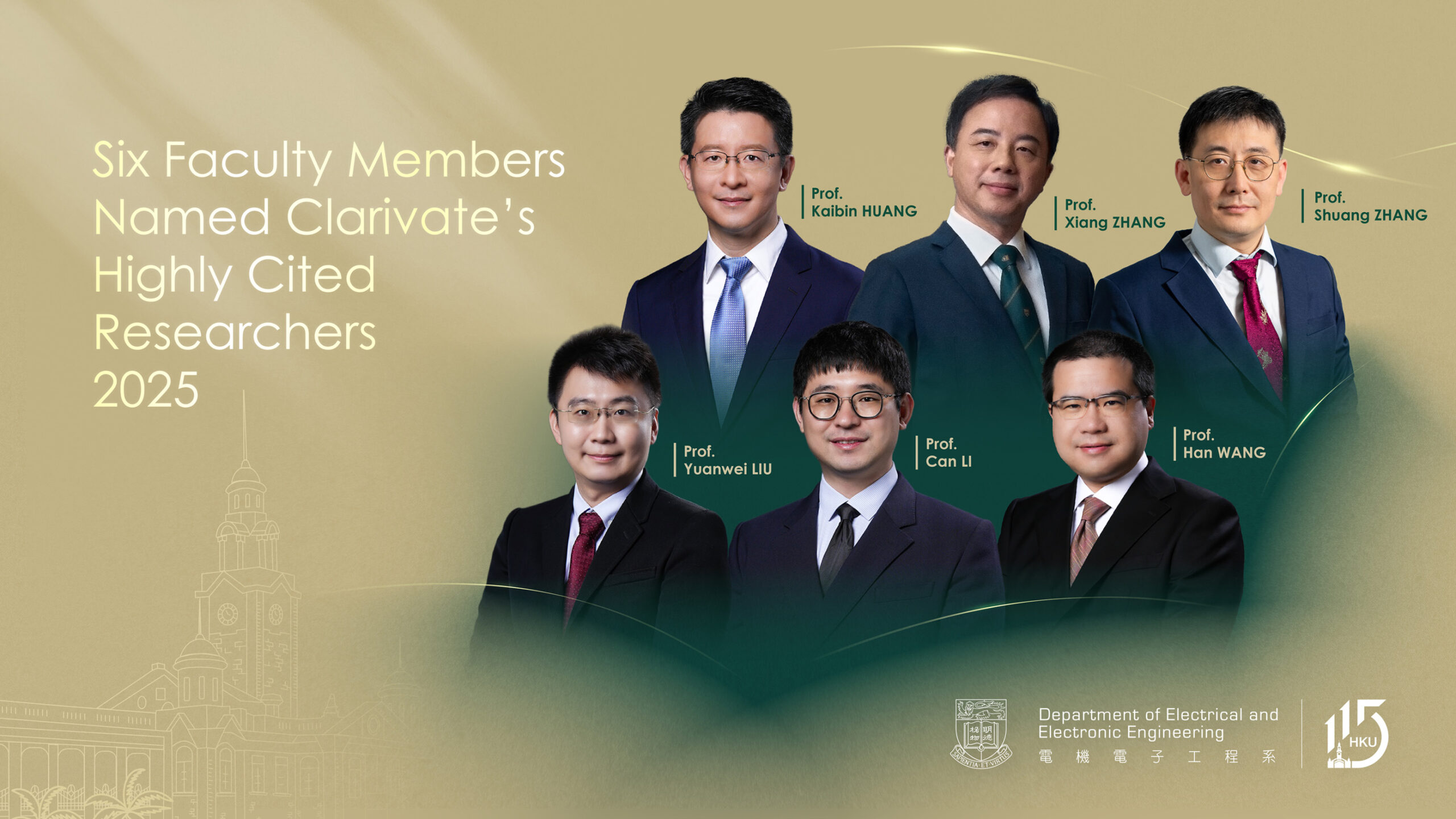 Six Faculty Members Named Clarivate’s Highly Cited Researchers 2025