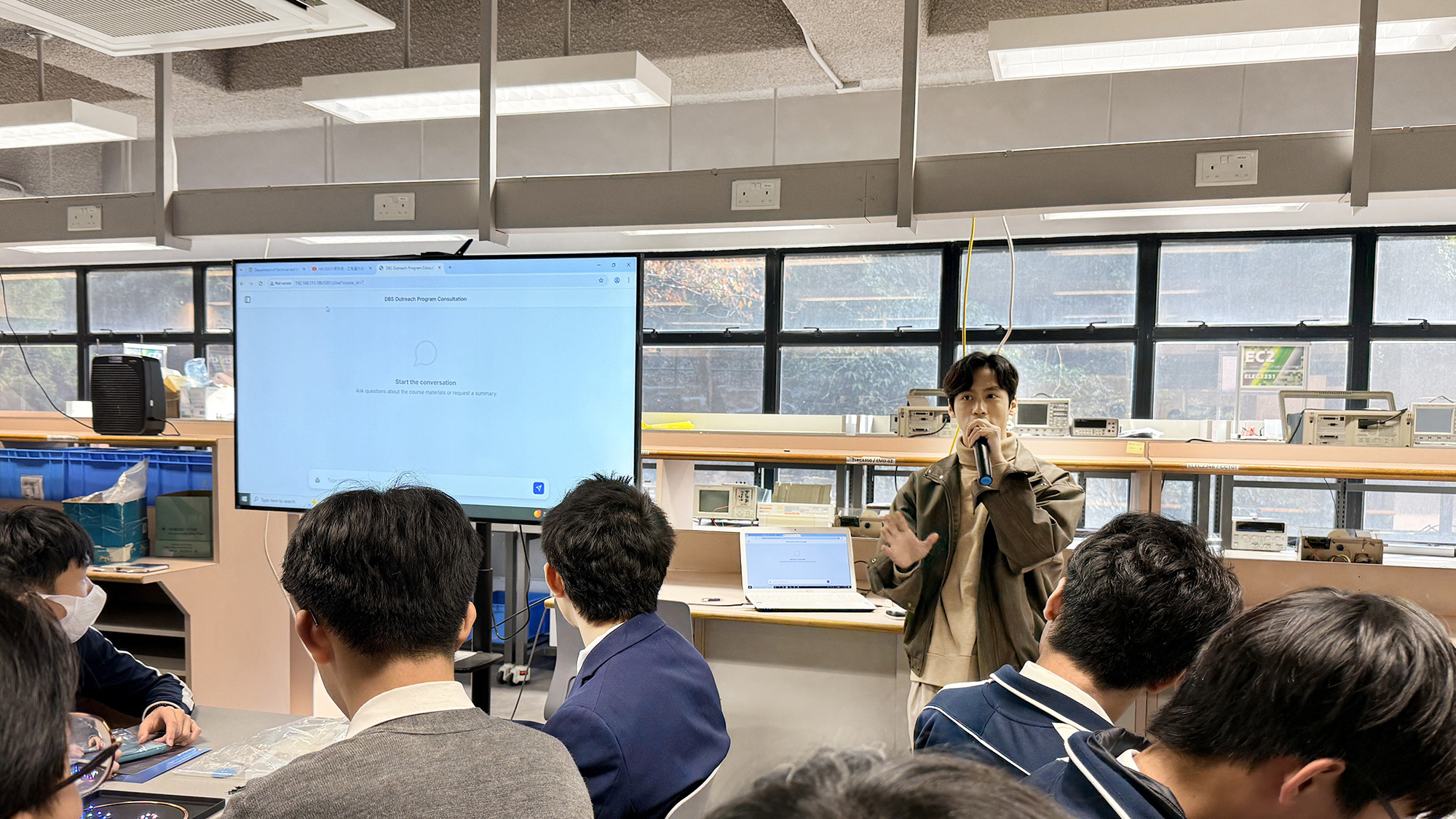Students also had the opportunity to interact with our in-house, knowledge-based chatbot (K-bot), specifically developed for the workshop, which provided real-time guidance and assisted them in overcoming challenges throughout the activities.