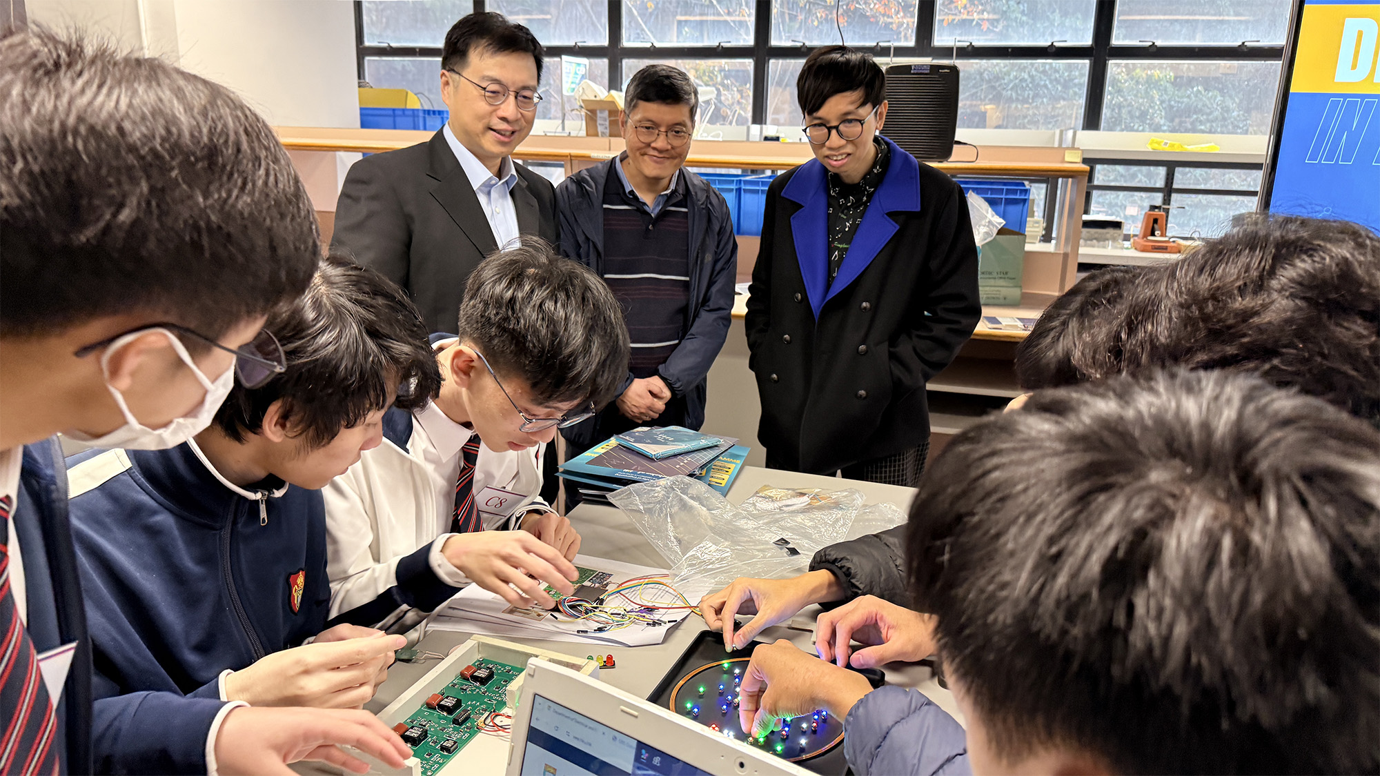 During the workshop, students collaborated in groups of five to complete a series of tasks.