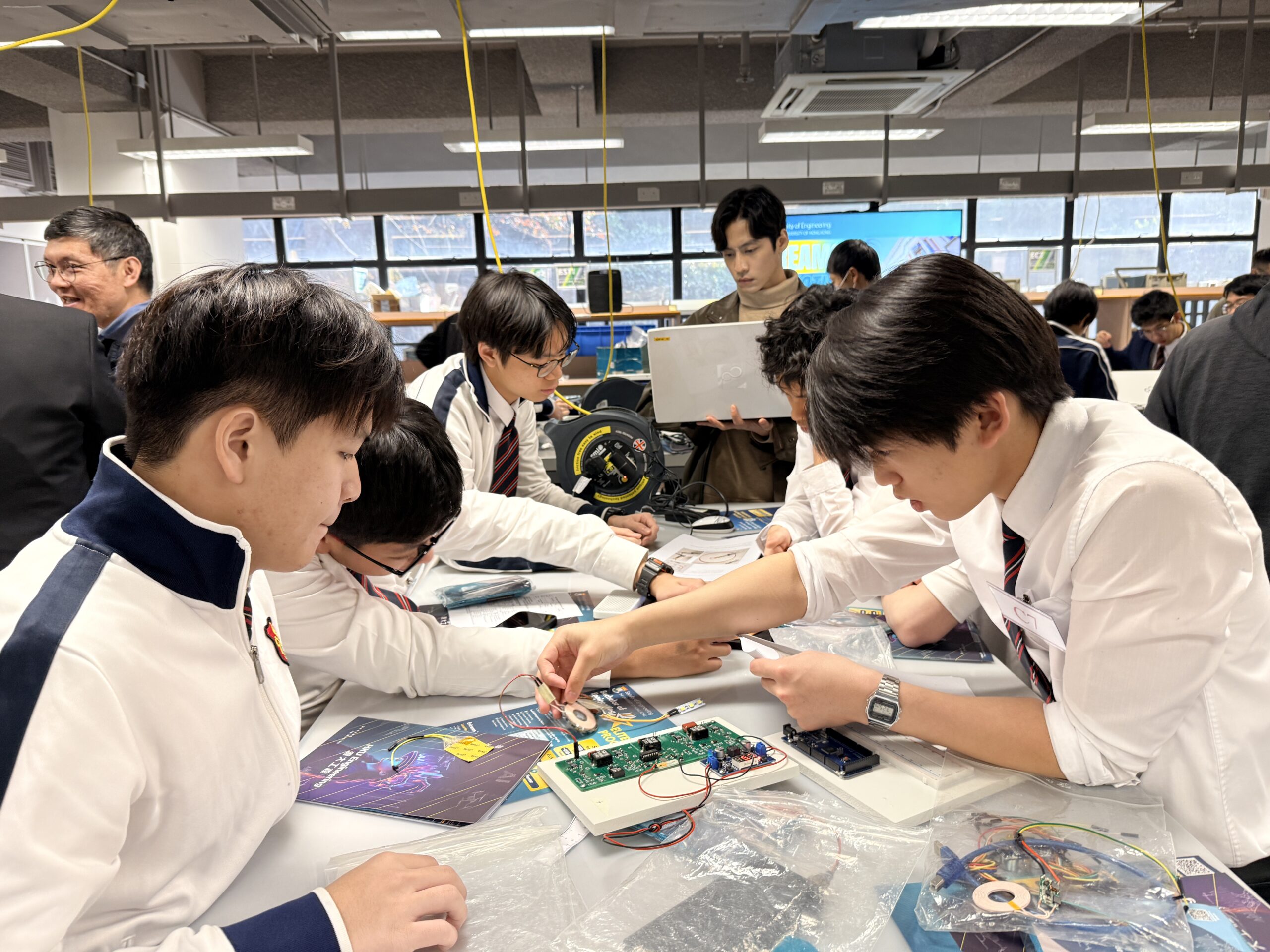 During the workshop, students collaborated in groups of five to complete a series of tasks.