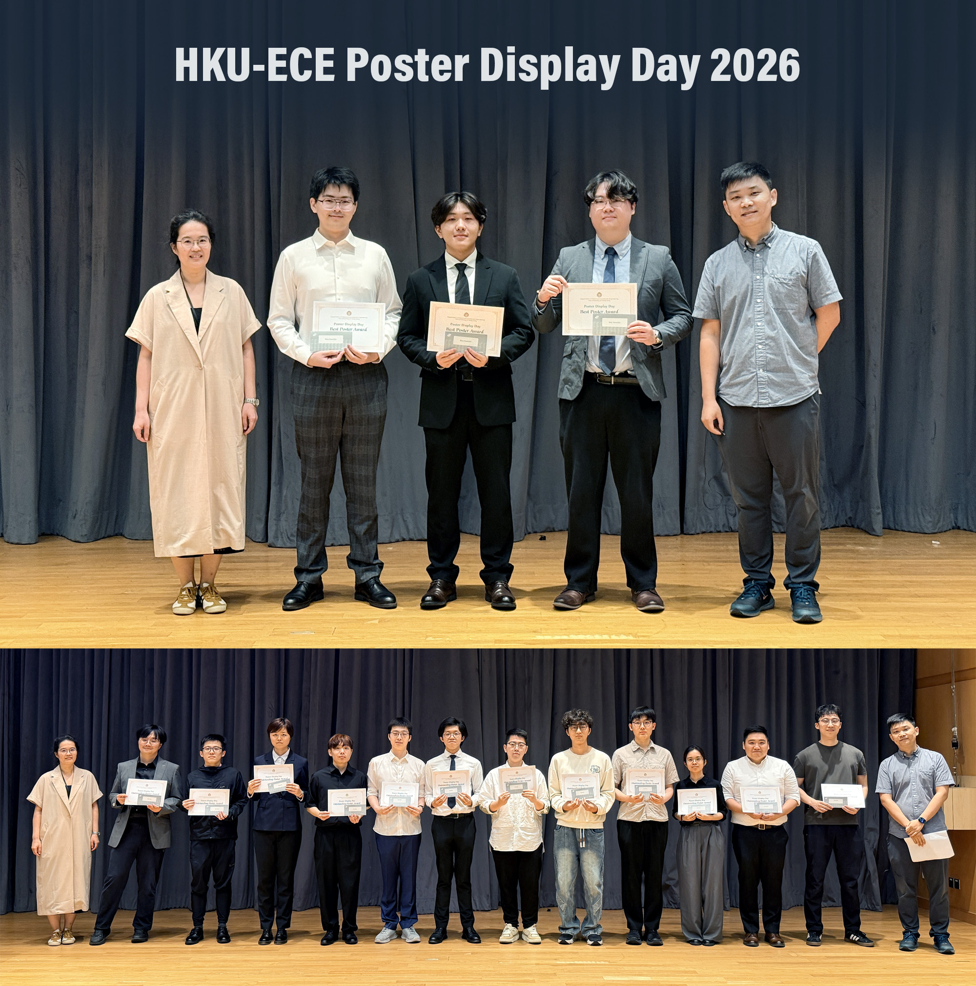 Group photo of Prof. Wei-Ning LEE (left), Prof. Leo Tianshuo ZHAO (right), and the award recipients.